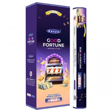 Good Fortune Incense Sticks, Satya Hex Pack - 6 Boxes x 20 Sticks